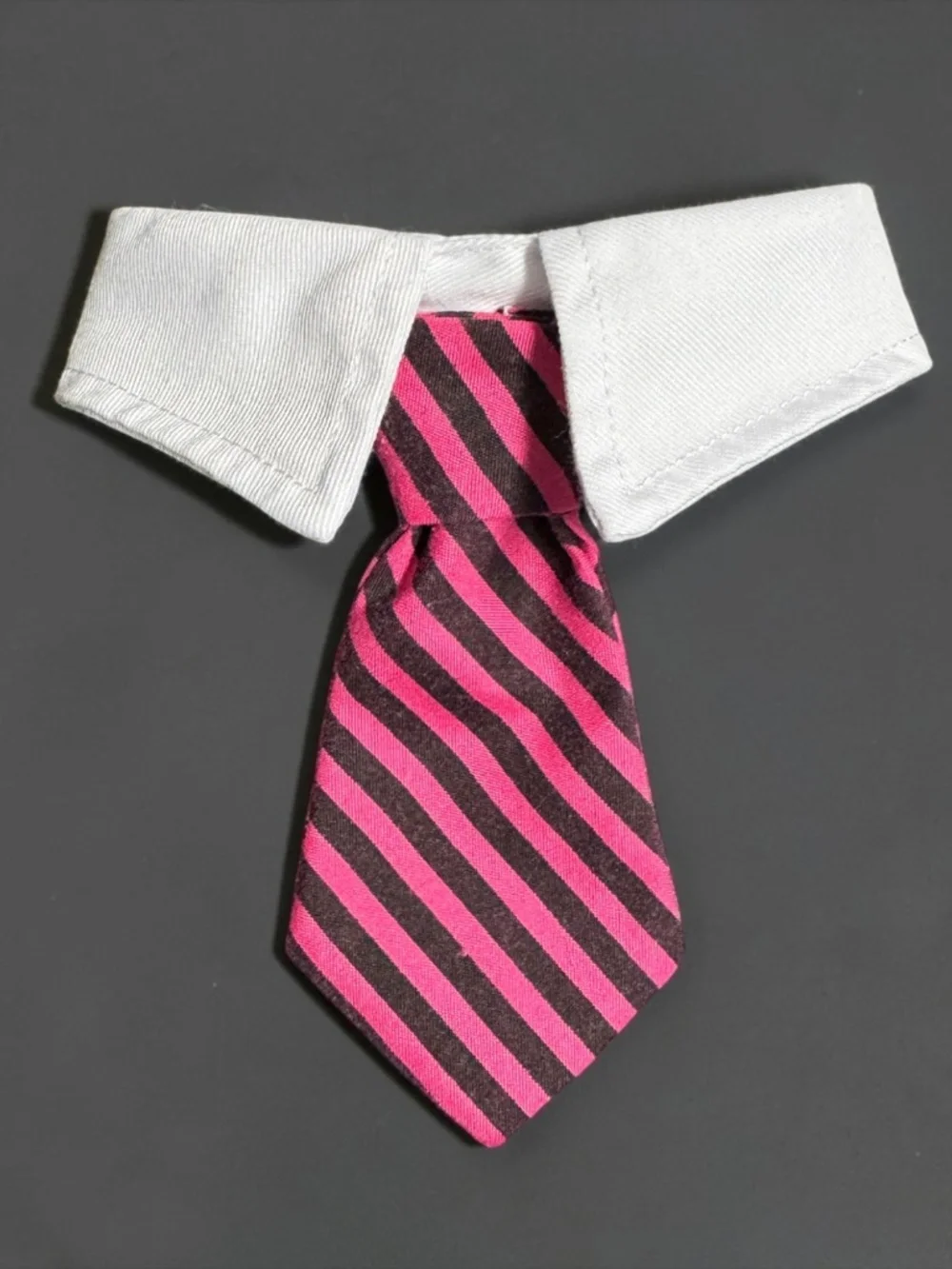Dog Bow Tie Collar Hot Pink Black Stripe Adjustable Pet Tie NWOT